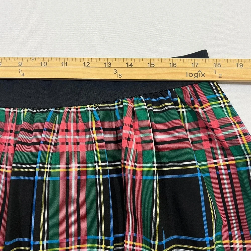 J.Crew Plaid Schoolgirl Mini Skirt Tartan Elastic Waist Academia Women's Size 14